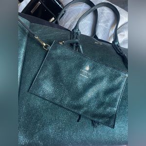 Lanvin Metallic Leather Tote Bag with matching Pouch